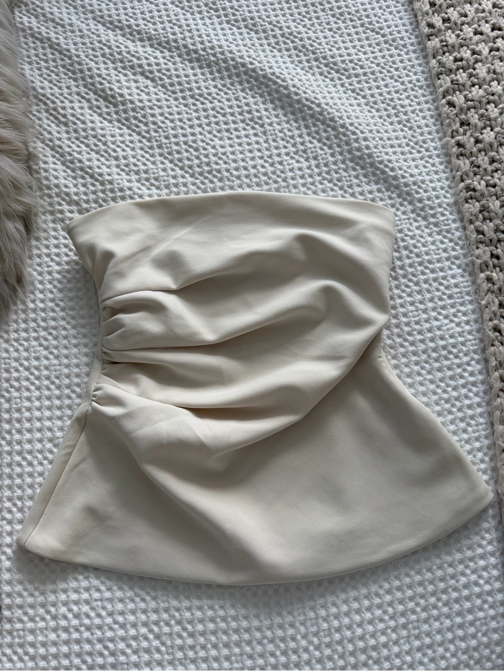 Abercrombie & Fitch Cream Draped A-Line Skirt